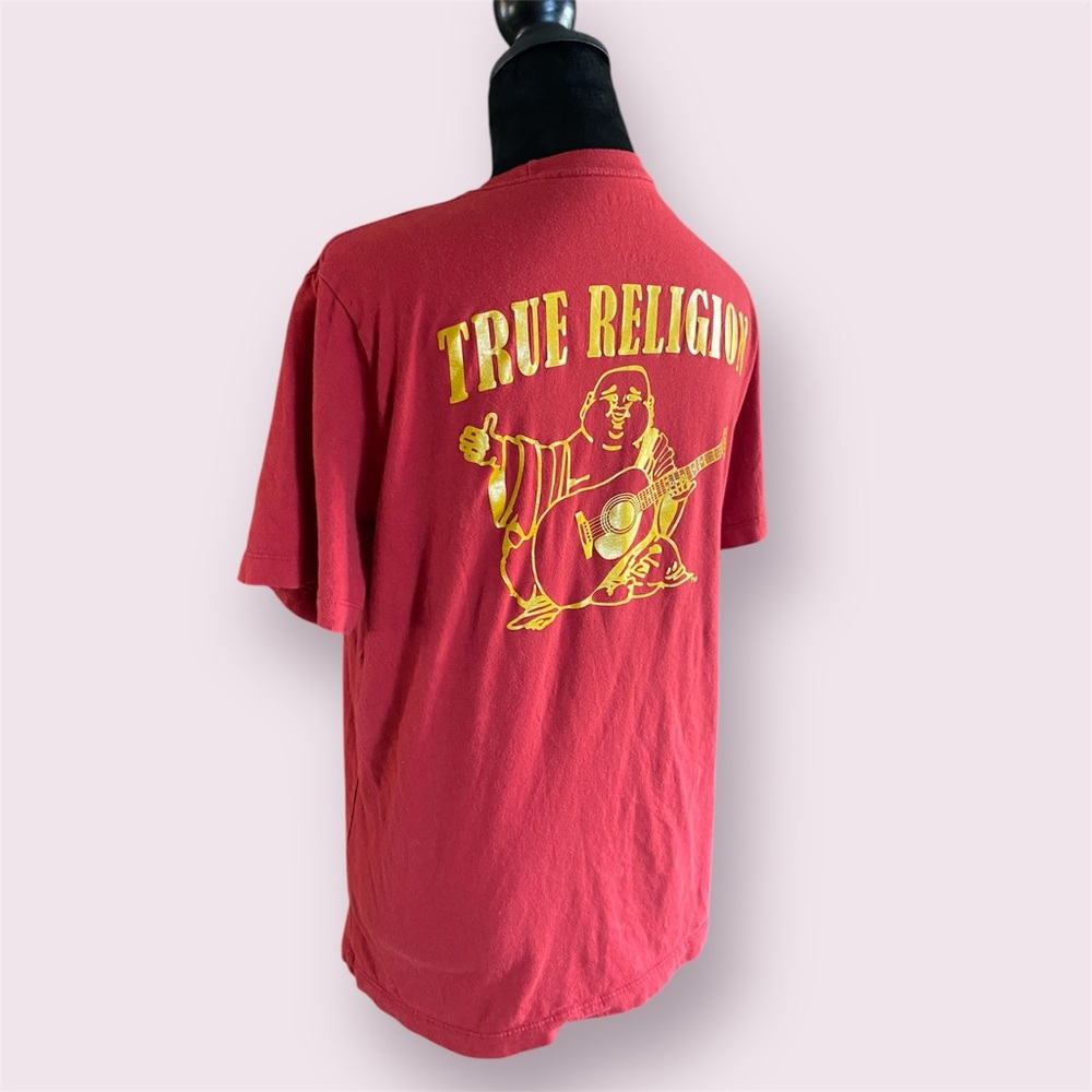True Religion Men’s Red Buddha Graphic T-Shirt Medium